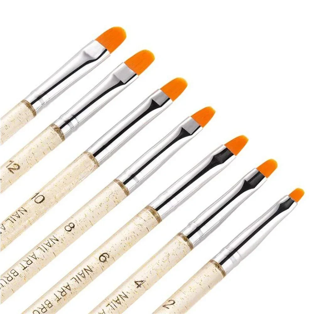 فرشاة أظافر جل بالأشعة فوق البنفسجية مكونة من 7 قطع، فرشاة جل بولي تمديد، مجموعة أقلام رسم للأظافر