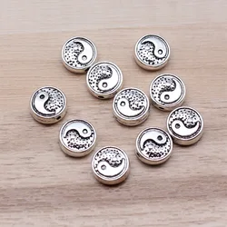IFOCUS 10pcs/Lot Tai Chi Beads For DIY Jewelry Making Zinc Alloy 8.2x8.2x3.6mm/0.32x0.32x0.14inch