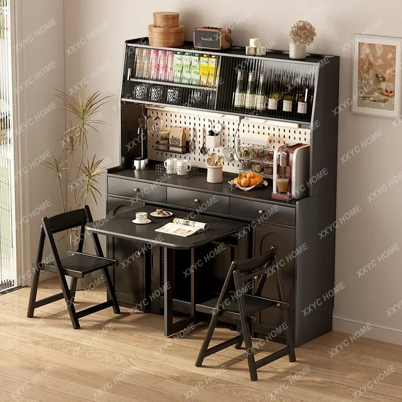 

Medieval solid wood large-capacity living room storage locker against the wall high cabinet dining side cabinet dining table