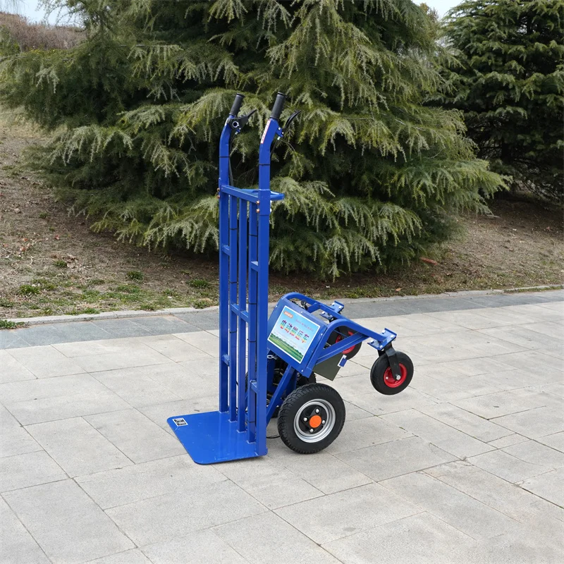 

Heavy Duty Electric Goods Carrier Vehicle With Four-Wheel Stair Climbing Trolley Iron Material Manufacturer Supply
