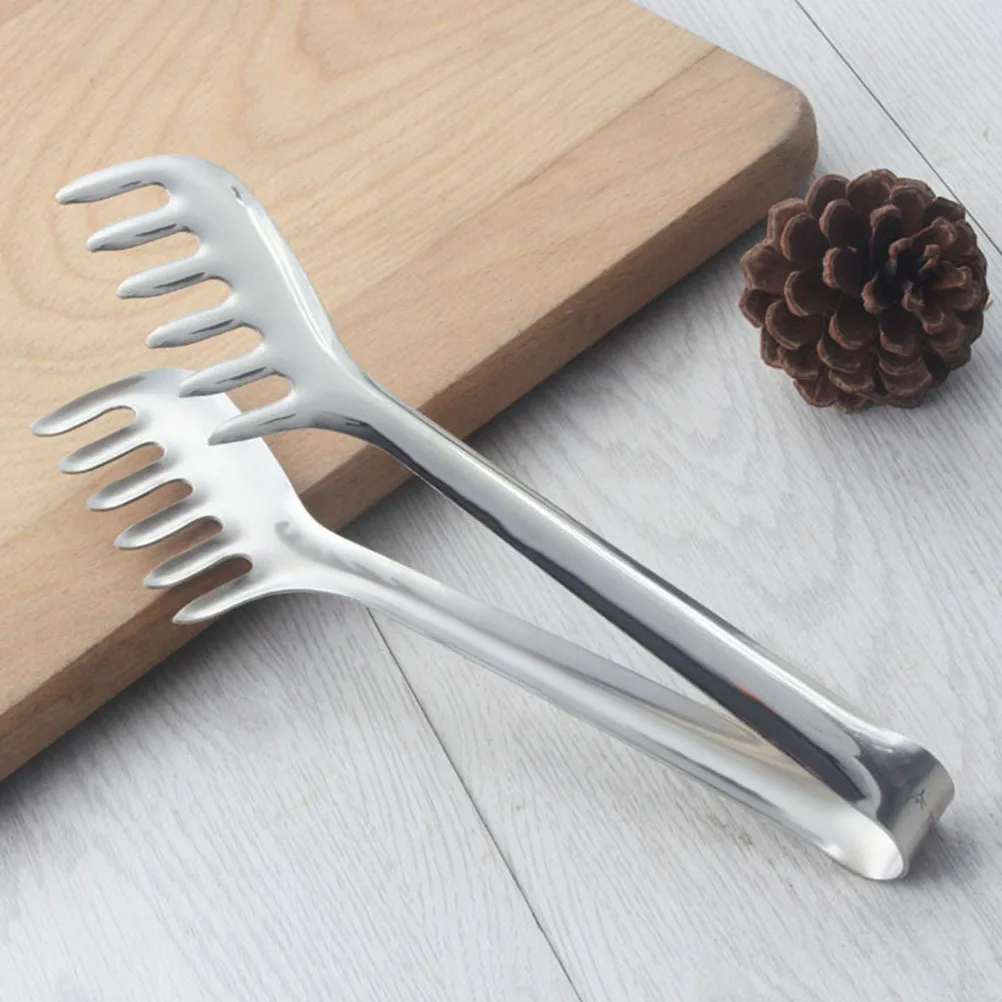 

Spaghetti Tong Stainless Steel Pasta Serving Tool Cooking Tongs For Salad Fruit Buffet Dessert Bbq Grilling Frying