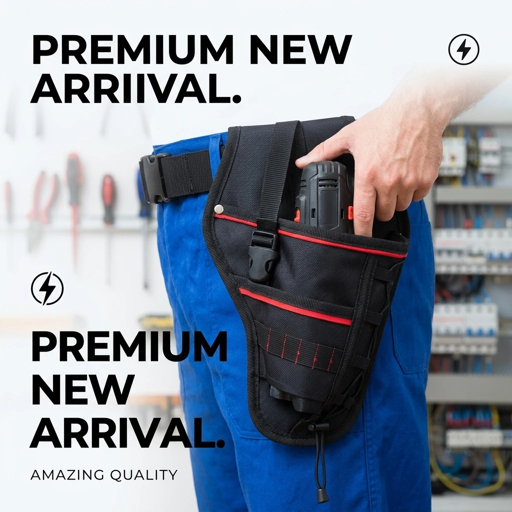 Drill Holster Driver Drill Holder with Adjustable Waist Belt Electric Tool Pouch Bag with Tool Belt Clip for Screwdriver Wrench