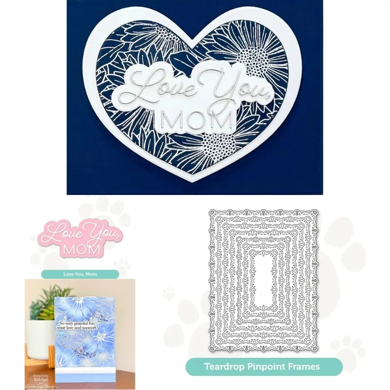 Teardrop Pinpoint Frames Metal Cutting Dies Scrapbook Diary Decoration Stencil Embossing Template DIY Greeting Card Handmade