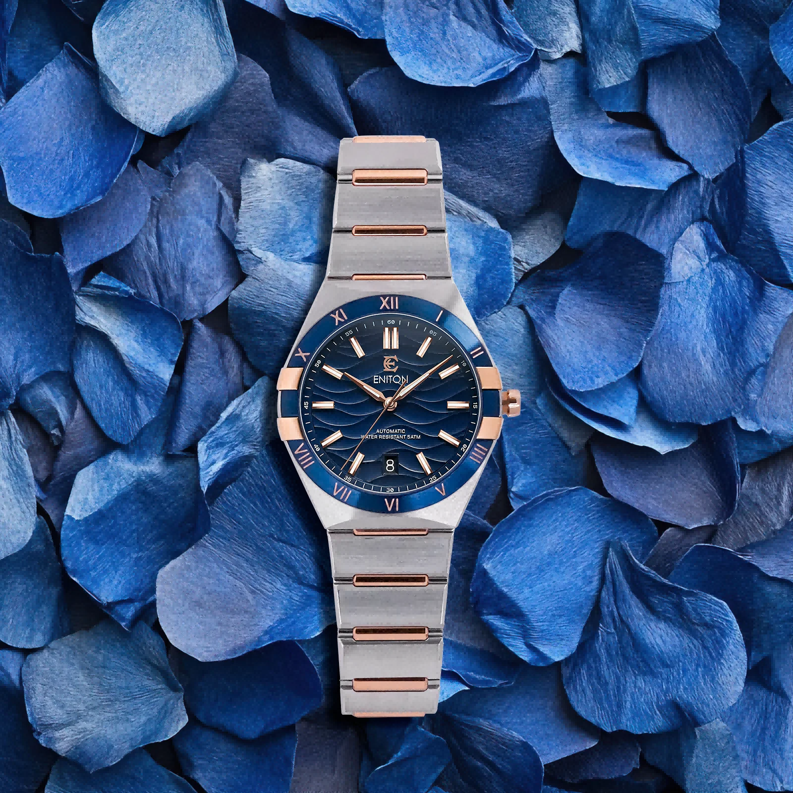 

ENITON NEW S1084G 40mm Rose Gold Business Watch NH35 Movement Sapphire Glass Luminous 316Lacier inoxydable