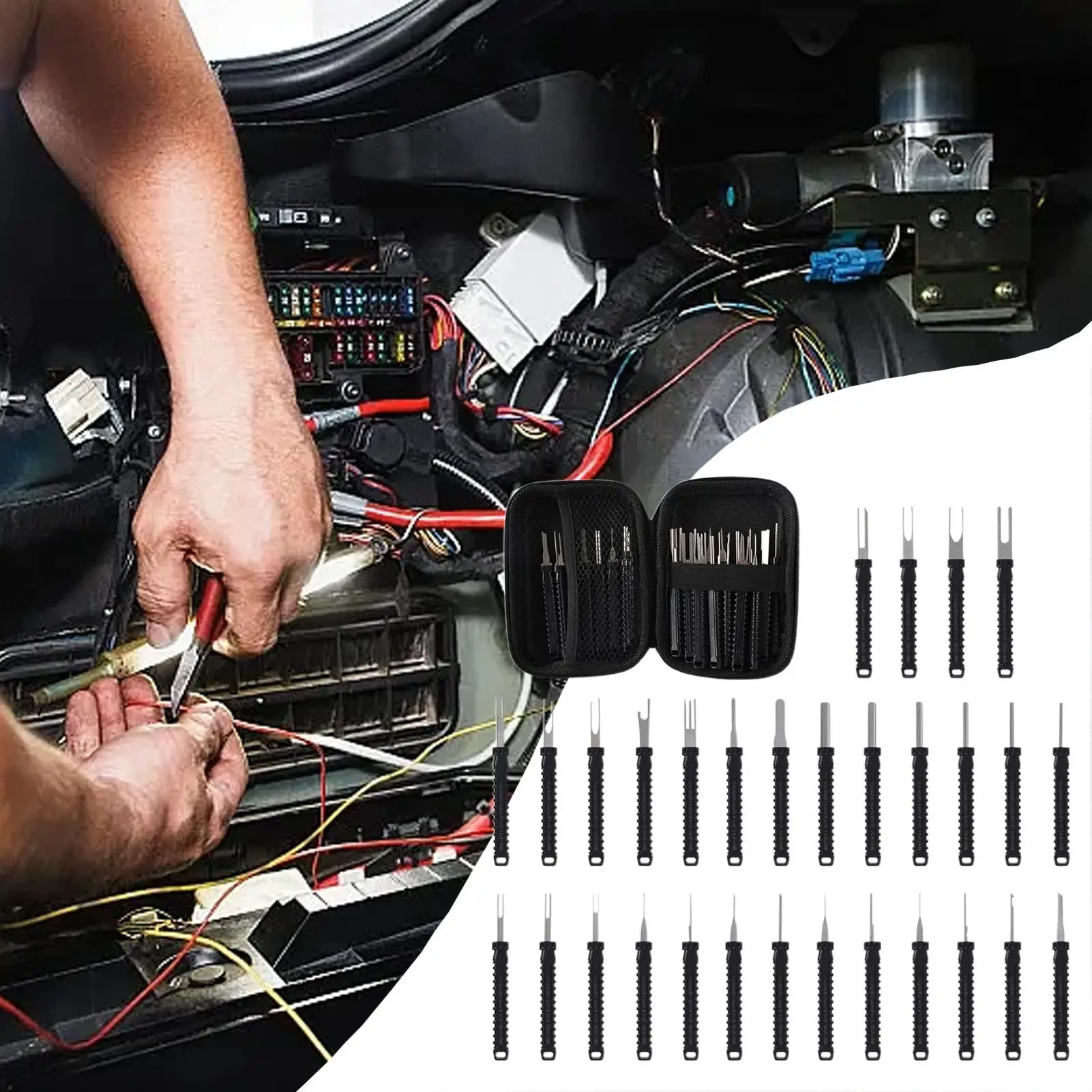 مجموعة أدوات إزالة الدبوس الطرفي 30 قطعة من لوازم السيارات الثقيلة أدوات كهربائية للسيارات لمحرك المركبات