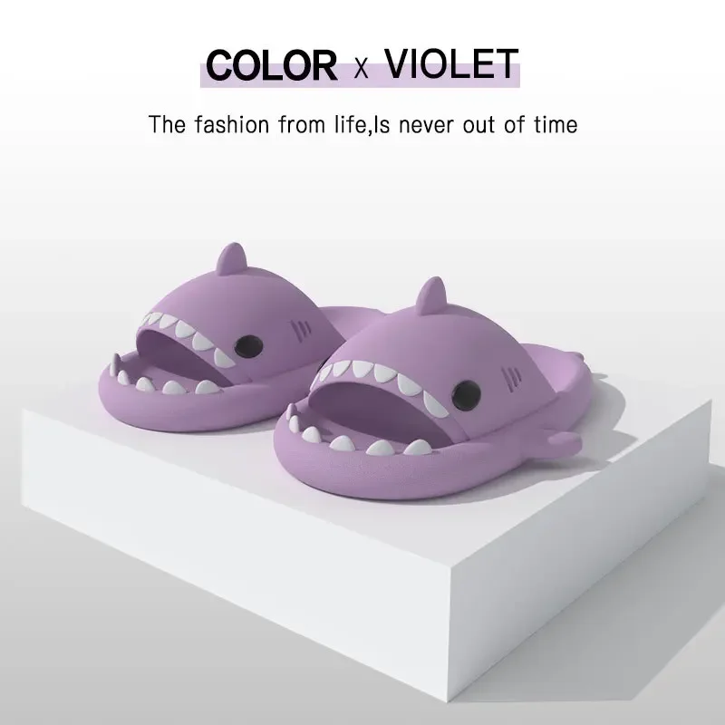 Unisex Shark Slippers Women Home Flip Flops New Summer Men Non-Slip Solid Color Couple Slides Outdoor Indoor House Funny Slipper