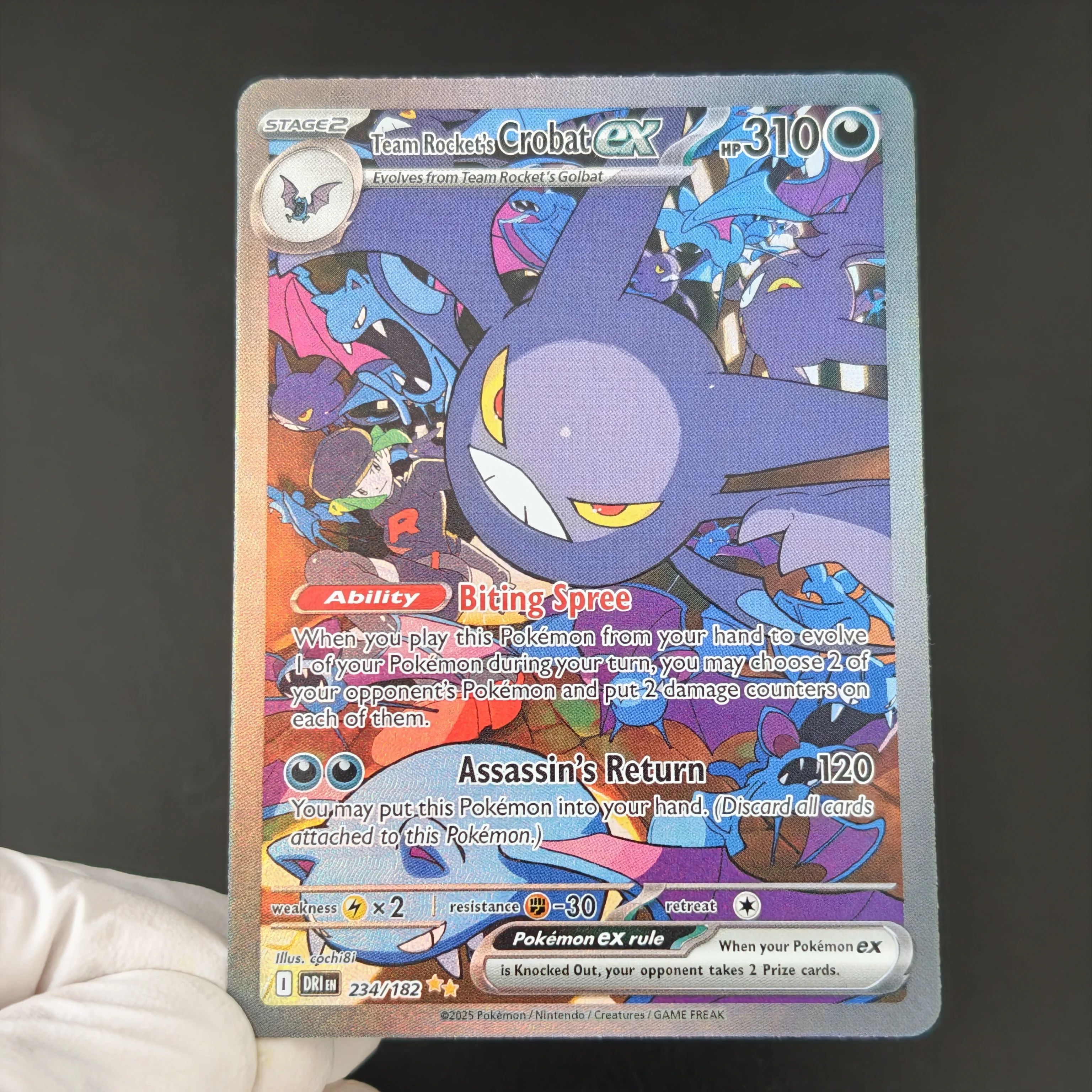 English PTCG Proxy Card Pokemon Destined Rivals DRI Holo Rare Cards Team Rocket Mewtwo Garchomp Giovanni Trainer Self Made Cards view 2