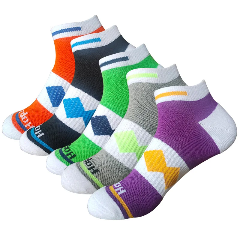 Ankle Boat Socks Nylon Sport Outdoor Basketball Bike Running Football Breathable Deodorant Non-Slip Bright Color No Show Socks