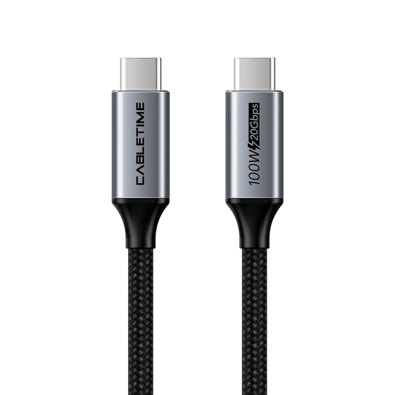 Kabel USB C CABLETIME PD100W Kabel do szybkiego ładowania Gen 2 20Gbps 4K 60Hz Kabel USB C 3.2 do laptopa Macbook Pro Dell iPhone — zdjęcie produktu 7
