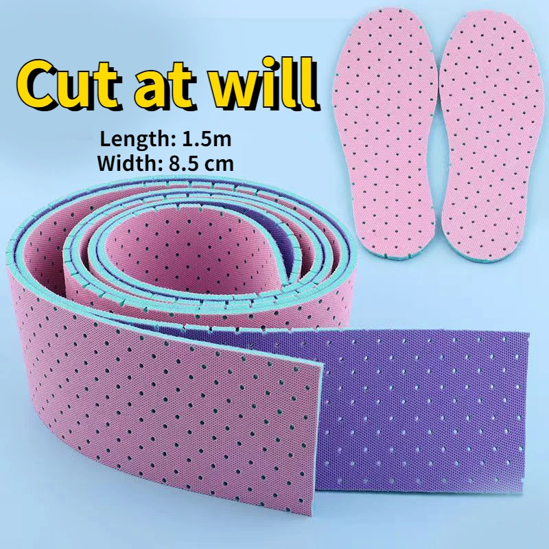 1 Roll Self-cut Insoles for Shoes Soft Comfortable Sport Shock Absorption Shoe Inserts Adult Kids Universal Insole for Feet Sole