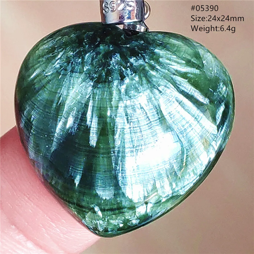 

Natural Green Seraphinite Heart Pendant Jewelry Women Men Seraphinite Water Drop Necklace Clinochlore Gift AAAAAA