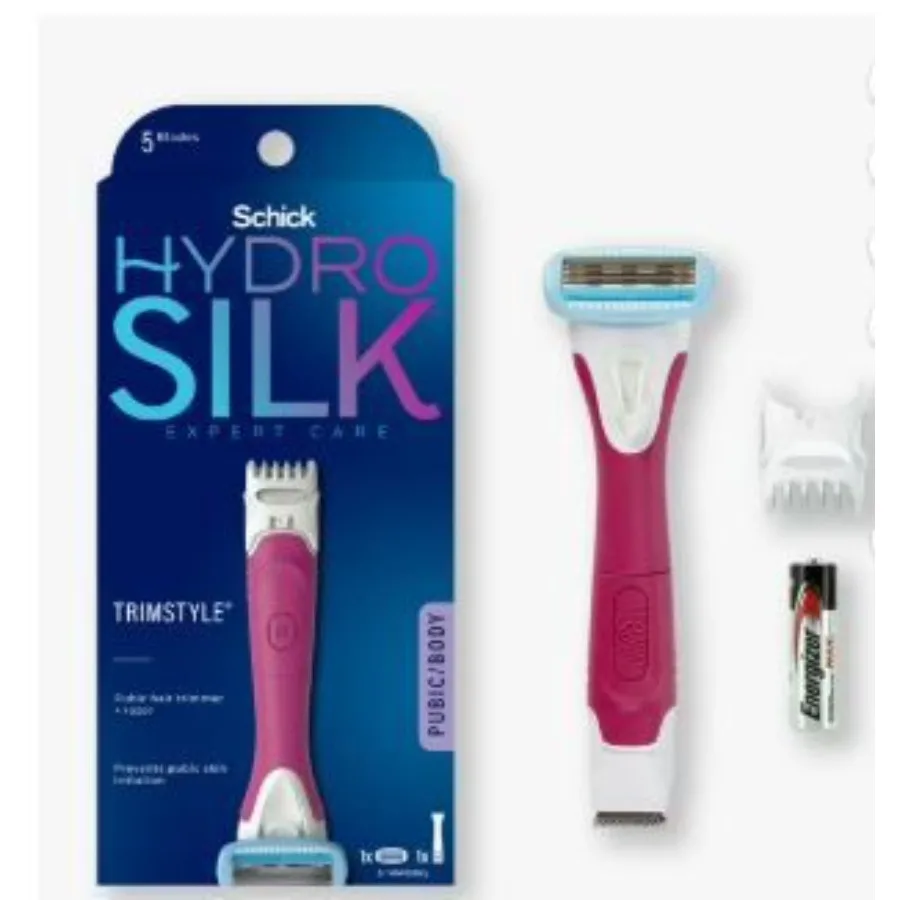 

Schick Hydro Silk TrimStyle Womens Razor with Waterproof Bikini Trimmer Includes 5Blade Razor Handle 1 Razor Blade Refill 1 AAA
