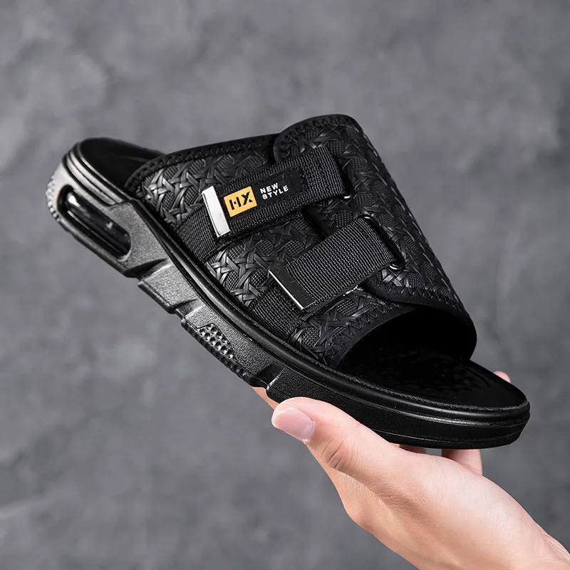 

Новые летние мужские легкие повседневные пляжные туфли с толстой подошвой, противоскользящие, износостойкие, универсальные сандалии и шлепанцы.