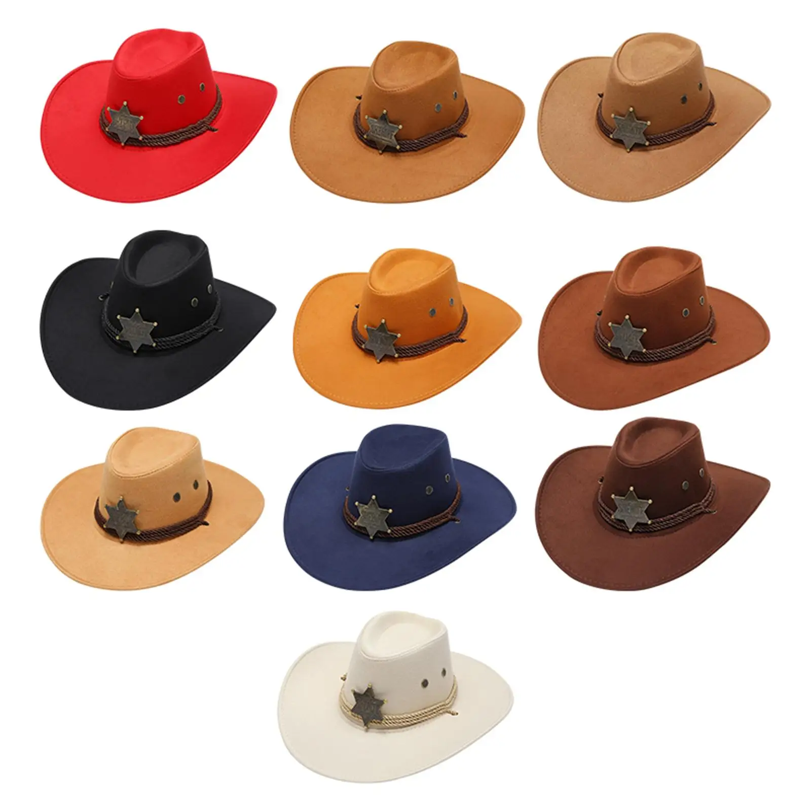 Western Cowboyhoed Dames Sombrero met verstelbare kinband Zomer buitenhoed