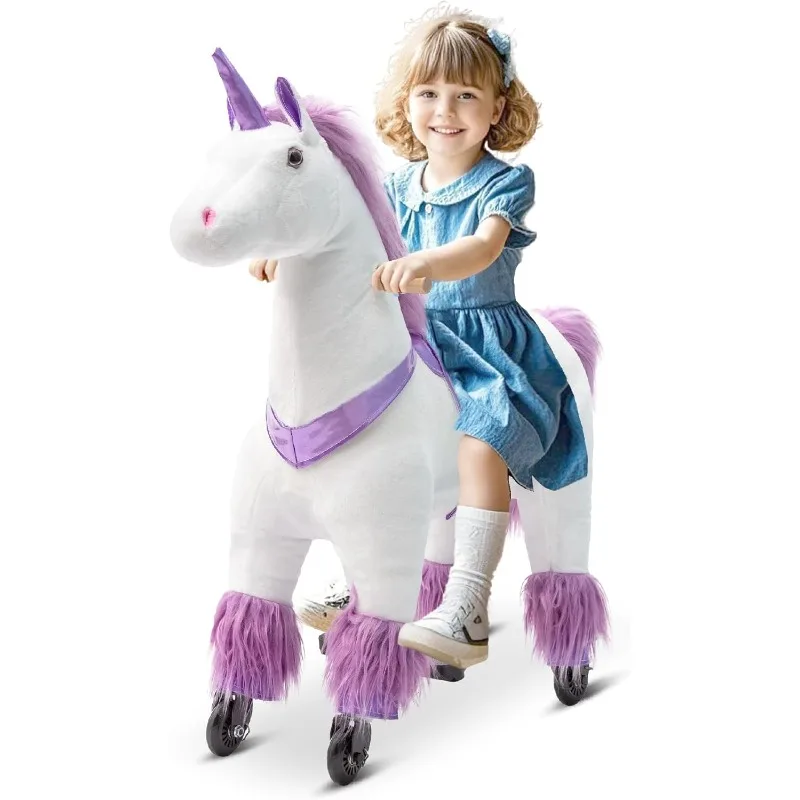 

Ride on Unicorn Toy for Kids 4 to 9 Years, Unicorn Ride on Toy No Battery or Electricity, Max Load 165 LBS