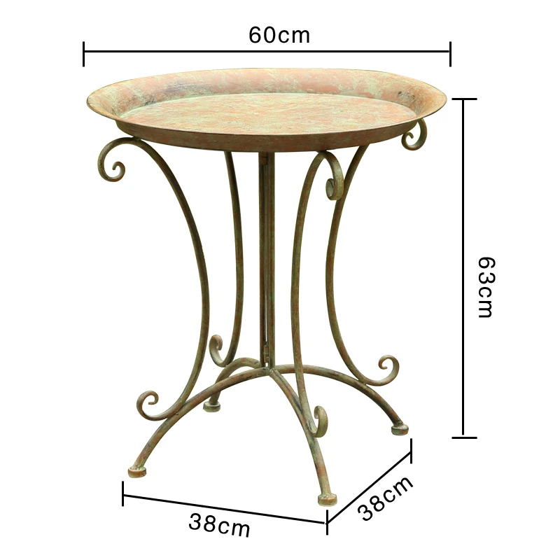 

Order European-style old wrought iron flower stand, courtyard outdoor balcony, flower table garden outdoor Apartment furniture