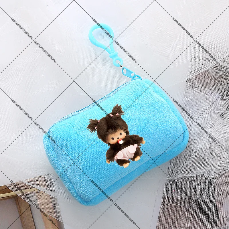 Monchhichi Coin Zipper Bag Printed Square Pack Portable Key Organizing Handbag Convenient Cartoon Wallet Card Holder Money Purse view 4