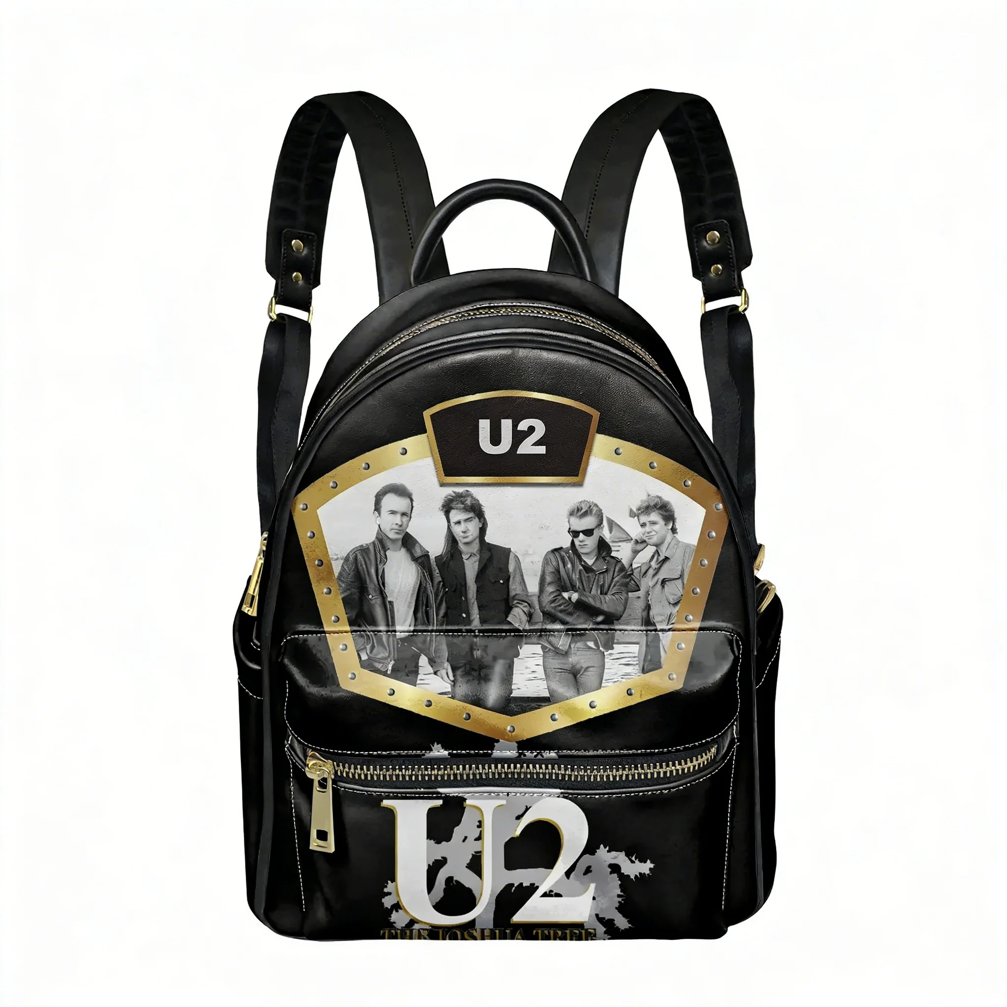 

U2 Music Rock Band Backpack Street Womens Men Personalized Double Shoulder Bag Business Travel Bookbag Rucksack Gift Daypack