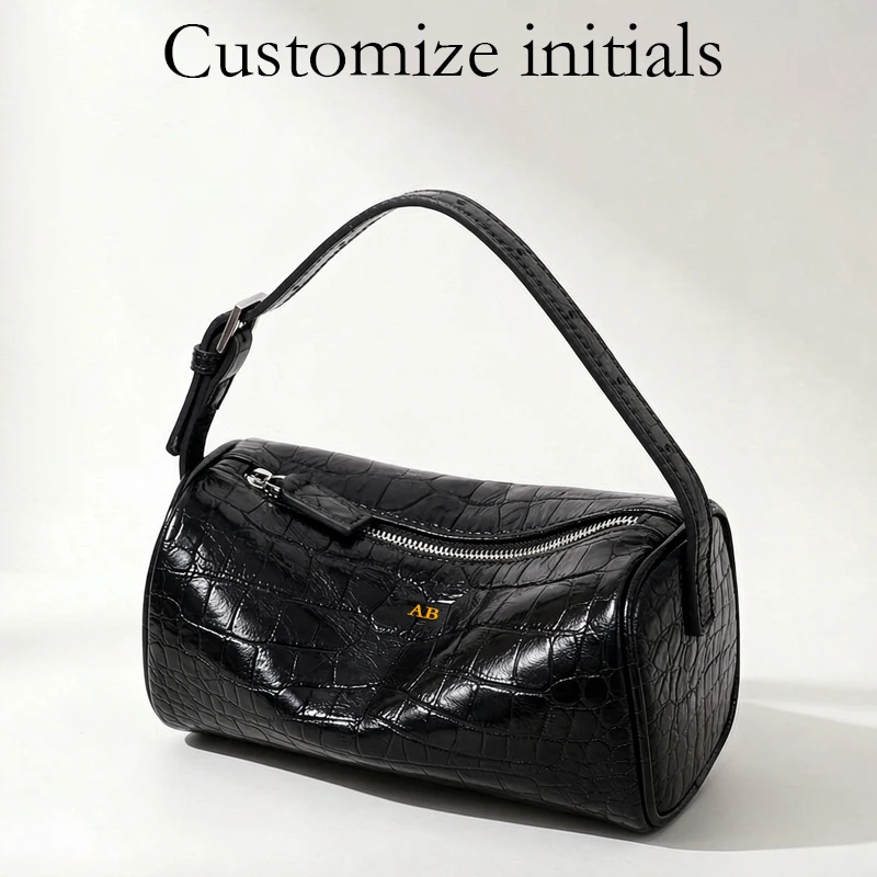 Customize Initials Leather Crocodile Pattern Pillow Bag For Women Luxury Designer Handbag And Purse 2026 New In Cowhide Shoulder