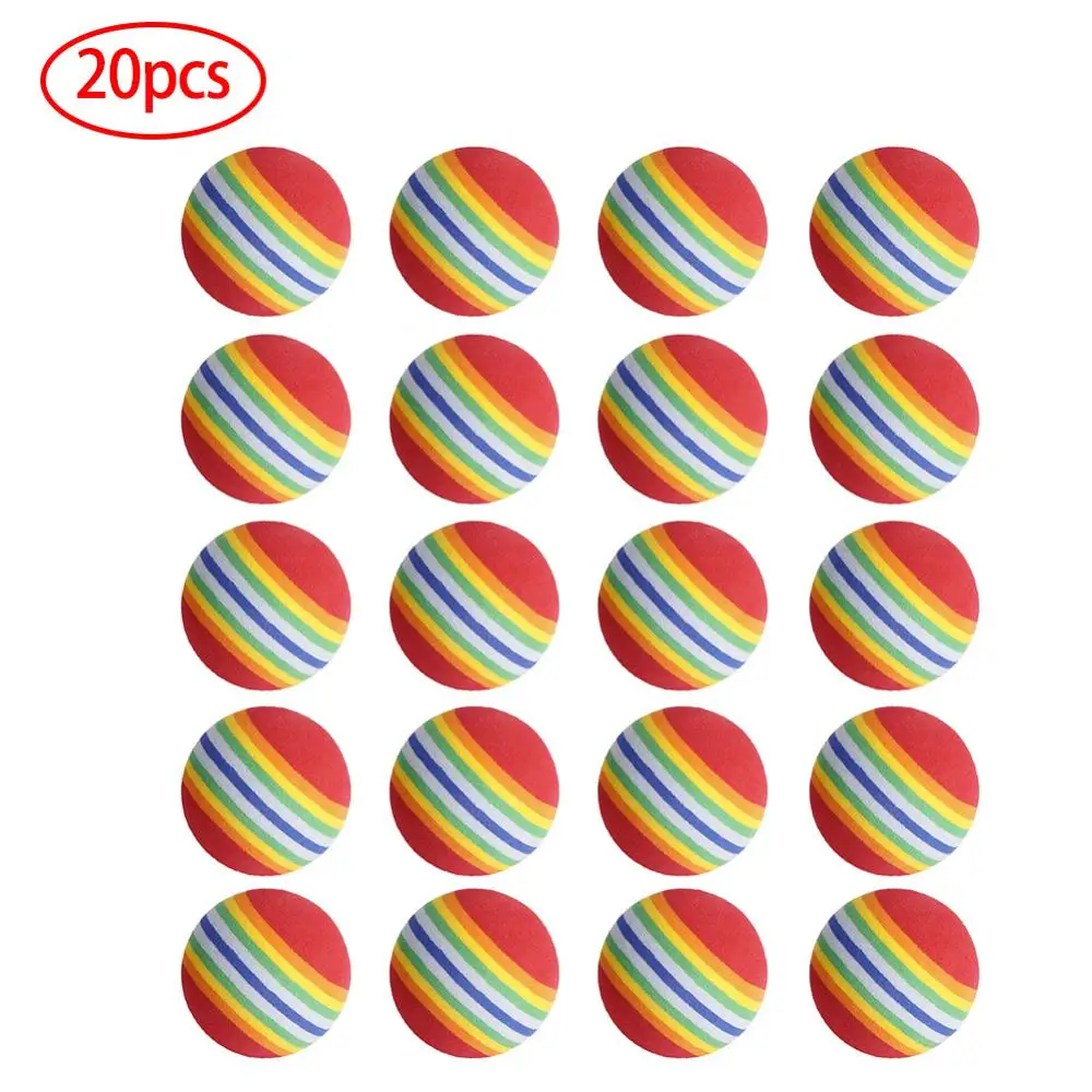 1~10PCS Golf Ball 38mm EVA Foam Soft Rainbow Stripe Golf Training Ball Swing Golf Club Beginner Practice Training Aids Ball