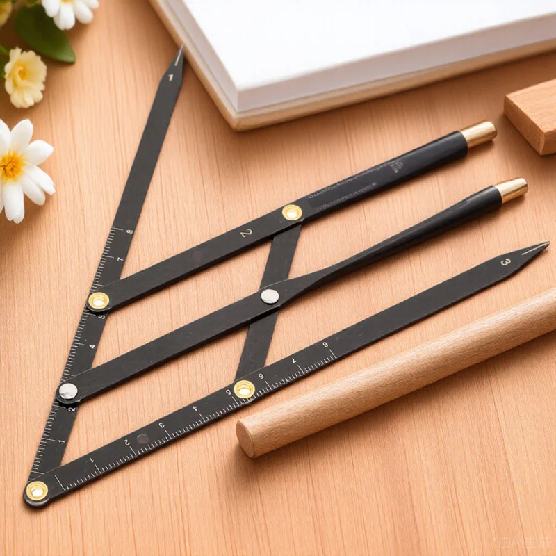 1 قطعة حاكم الحاجب الفولاذ المقاوم للصدأ انزلاق ثلاث نقاط أداة قياس قابلة للتعديل النسبة الذهبية للرسم Microblading الدقيق