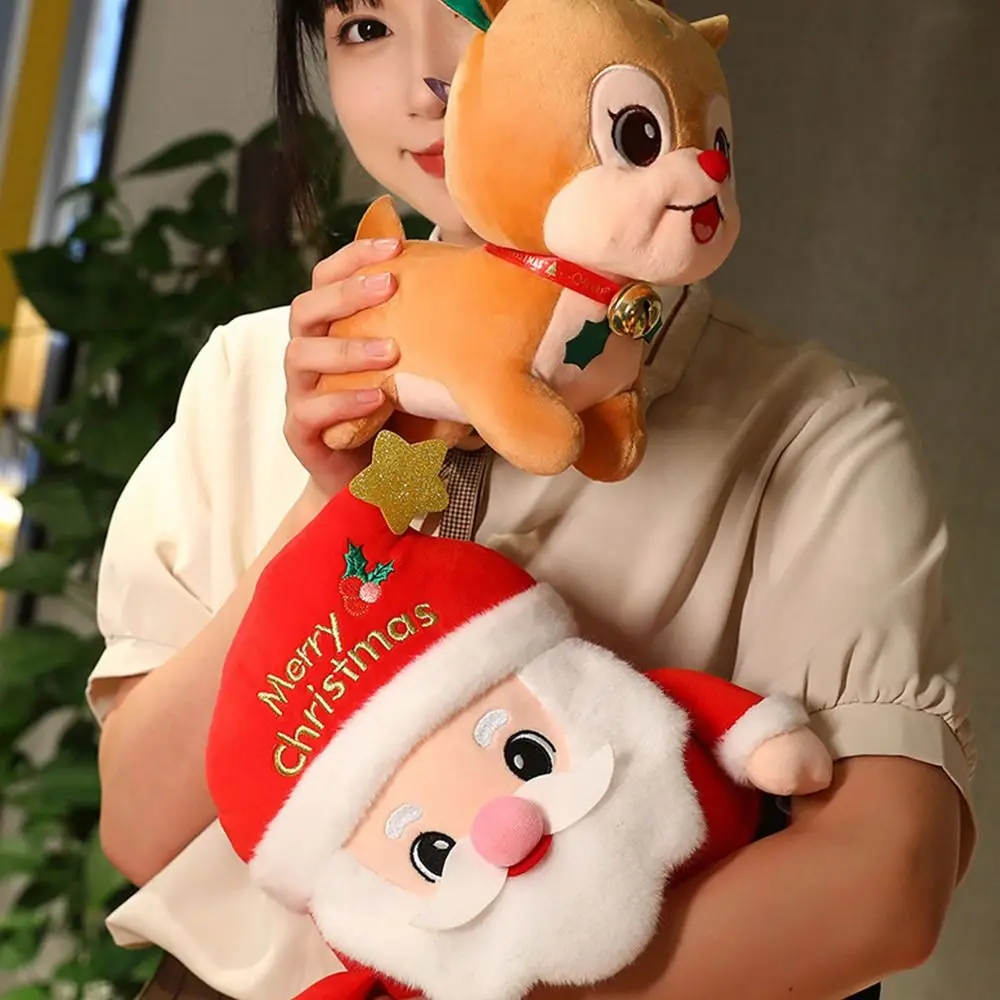 Peluche a sorpresa morbido di Babbo Natale, simpatico cervo a sorpresa, pupazzo di neve, decorazione per il desktop
