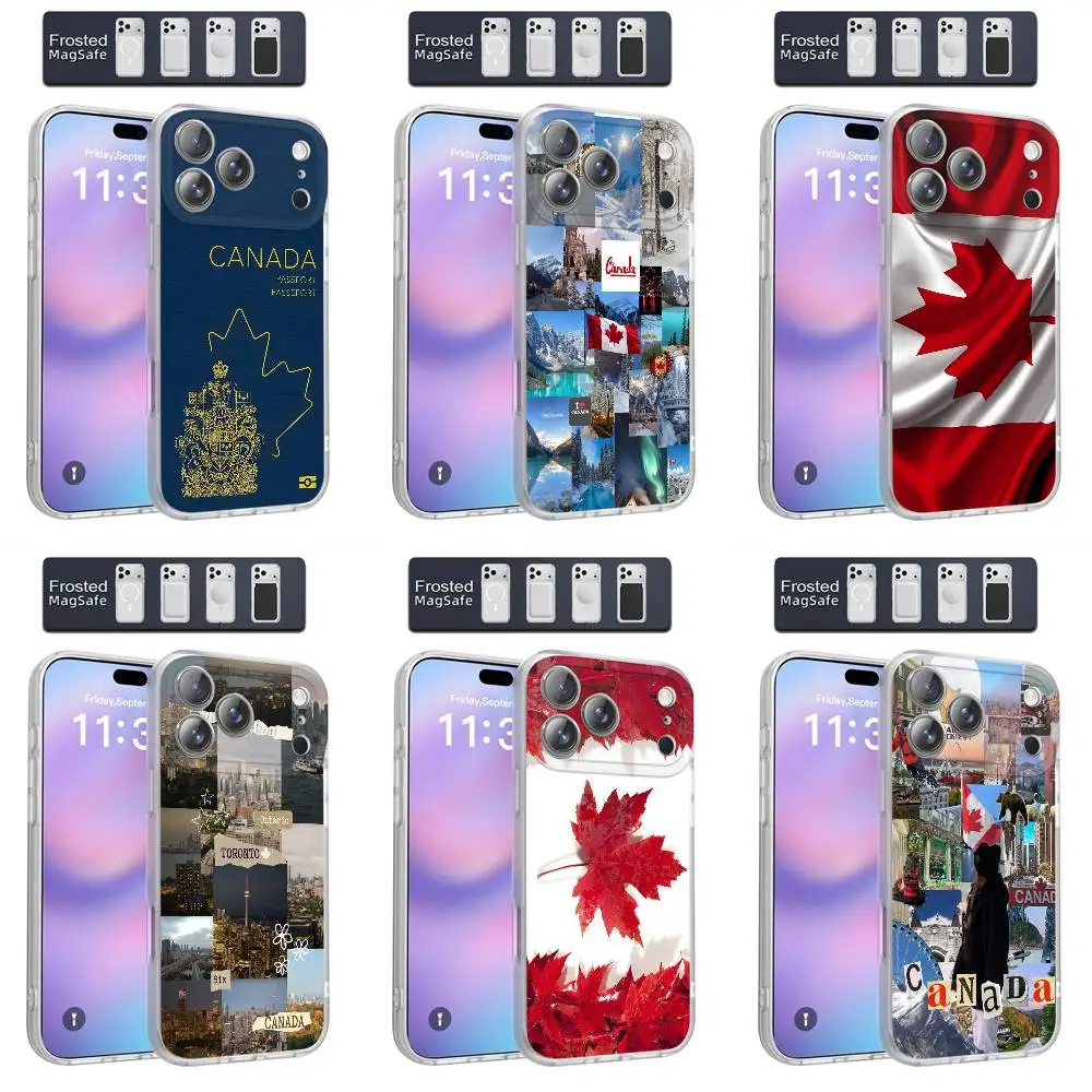 

Canada Passport Flag Travel Phone Case For iPhone 17,16,15,14,13,12,11,Pro,Max,Plus,E,Air,Mini Magnetic Magsafe Frosted Clear