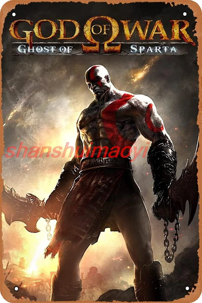 TersShawl God of War Ghost of Sparta Game Poster Vintage Metal Tin Sign 8x12 inch