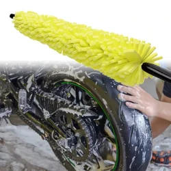 29cm Sponge Brush Motorcycle Wheel Rims Washer Car Hubcaps Wash Auto Cleaning Tool With Handle Bicycle Dirt Pit Bike Accessories