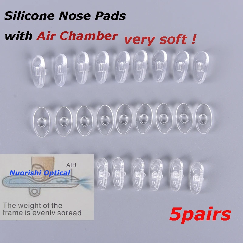 5Pair Air Chamber Silicone Nose Pads For Eyeglasses Eyewear Glasses AccessoriesM