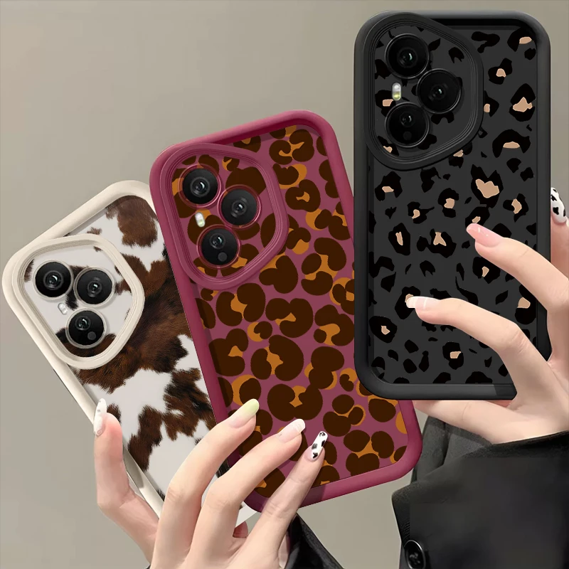 Soft TPU Phone Case For Honor 400 200 Pro Magic7 Lite X8c X9c Smart X6a X6b X6c Leopard Print Pattern Shockproof Silicone Cover