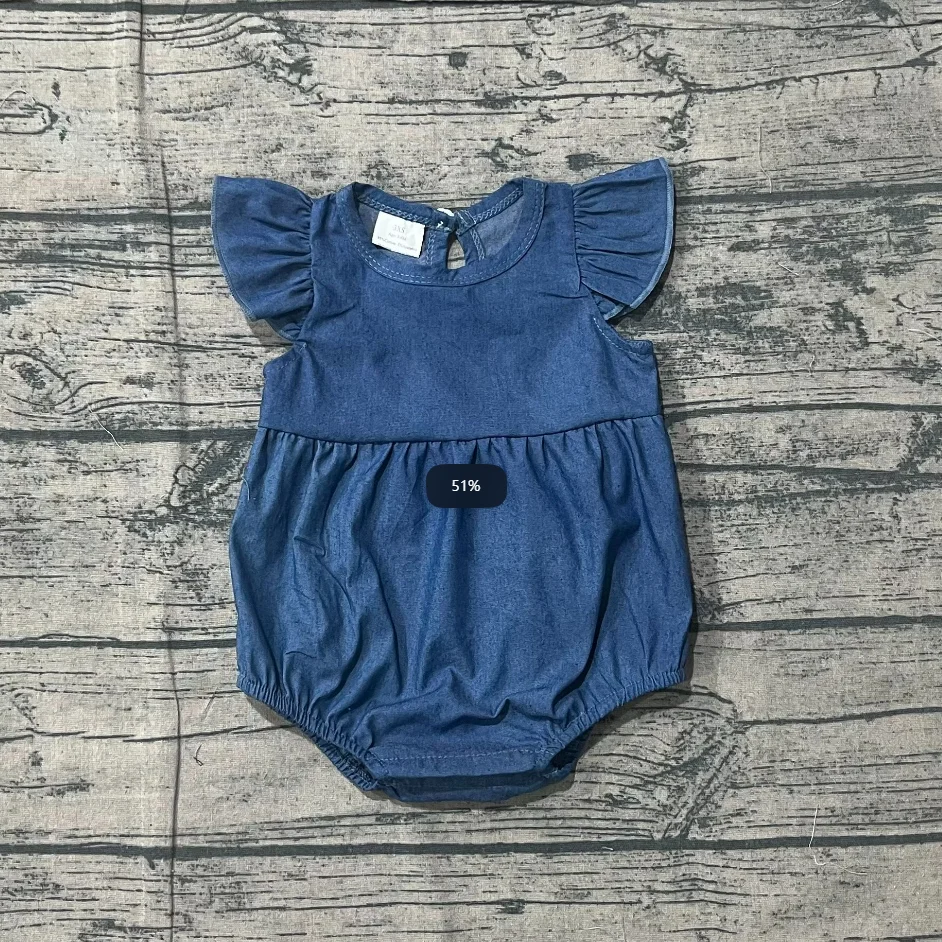 Wholesale Newborn Infant Coverall Baby Girl Bodysuit Kids Toddler Blue Bubble Romper Children Girls Short Sleeves Clothes