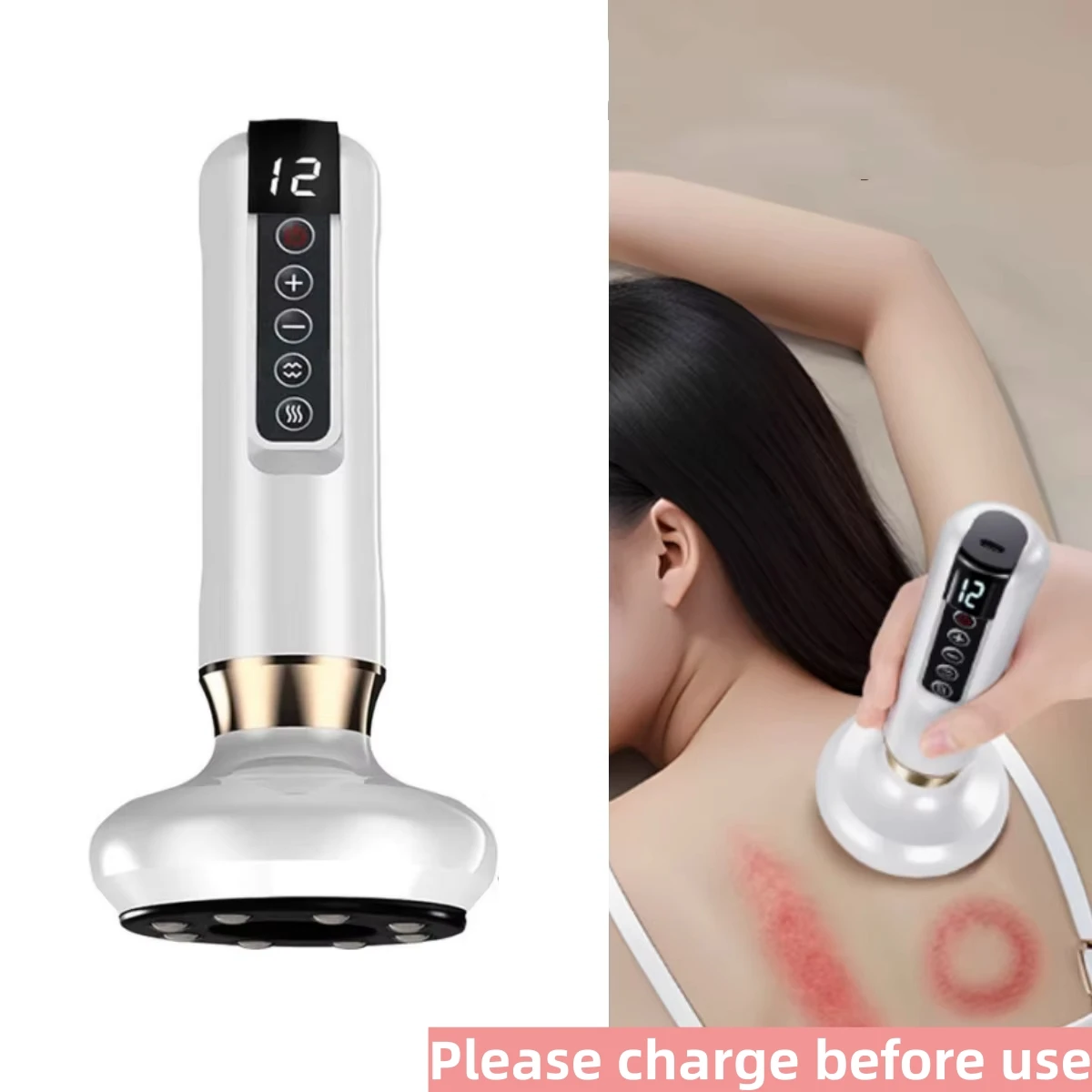 Electric Scraping Cupping Massager Vacuum Suction Cup GuaSha Anti Cellulite Scraping Infrared Heat Body Slimming Massage