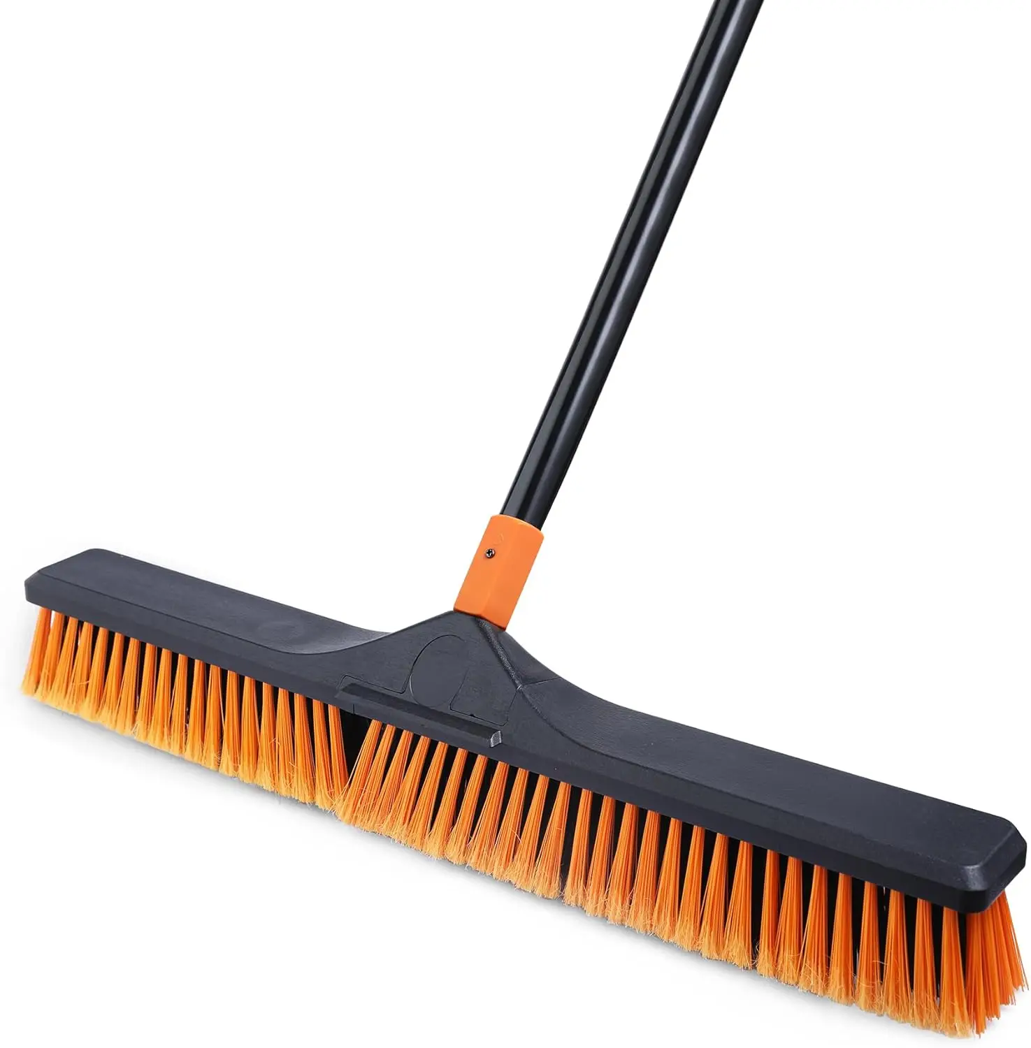 

24”Push Broom Brush for Floor Cleaning with 65” Long Handle and Stiff Bristles, Heavy Duty Brush for Shop, Deck, Garage, Concret
