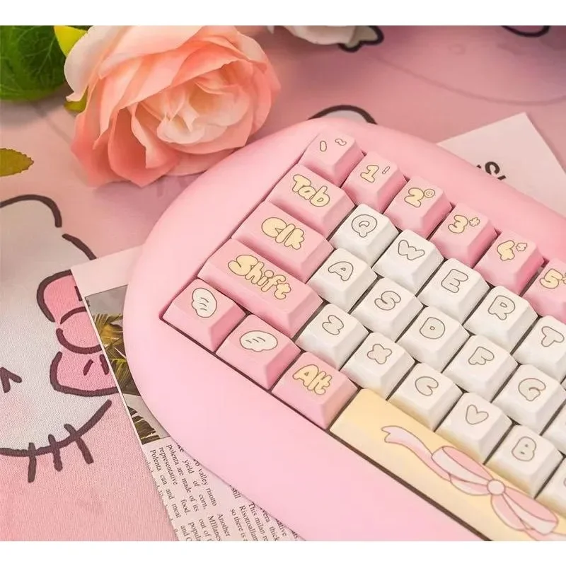 

НОВЫЕ колпачки для клавиш Sanrio Kawaii hello kitty Cinnamoroll, колпачки для механической клавиатуры из ПБТ, ШЕРРИ, подарок на Новый год