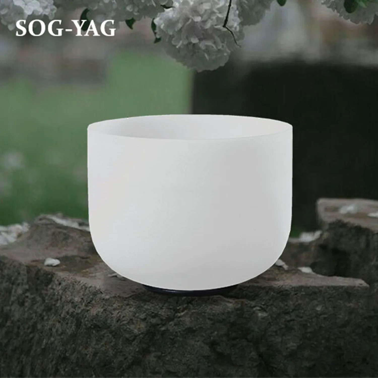 

SOG-YAG 432hz 12 Inch E note Frosted Crystal Singing Bowl for Sound Healing with Free Mallet