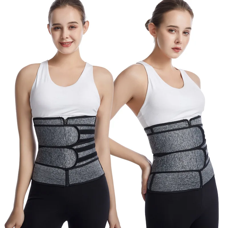 

Belted Corset Ladies Belly Tunic Shapewear Zip-Breasted Double Belt Sweat Neoprene