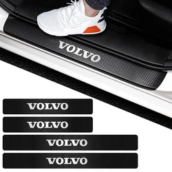 4pc Carbon Fiber Car Door Sill Protector Anti-scratch Protective Film For Volvo Rdesign XC60 XC90 V40 V50 V60 AWD T6 S40 S60 S80