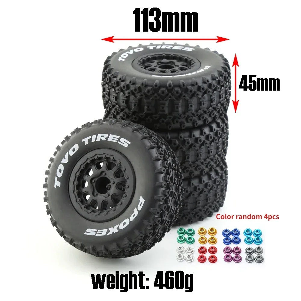 

4pcs 112mm 1/10 Short Course Truck Tires Tyre Wheel With 12mm Hex For Slash Arrma Senton HuanQi 727 Vkar 10sc Hpi Rc Car