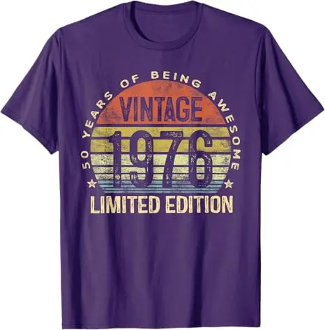 Vintage 1976 Limited Edition 50 Jahre alt Geschenke zum 50. Geburtstag T-Shirt Damen Herren Mode T-Shirt mit tollem Spruch Mama Papa Geburtstagsgeschenk – Detail 13