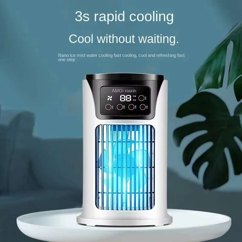 USB Portable Mini Fan Water-Cooled Desktop Fan Small Air Conditioner with 300ml Water Tank Capacity Cooling Fan