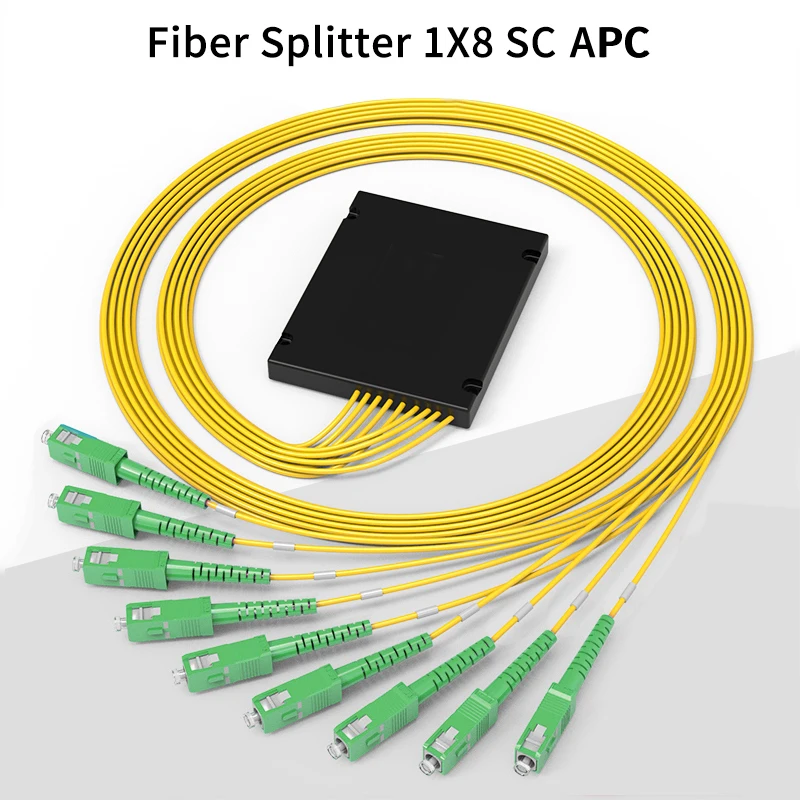 SC UPC 1x8 Cassetter Splitter Fiber Coupler Splitter Box Singlemode Optical ABS Splitter SC/ APC 1:8 Fiber Pigtail Free Shipping