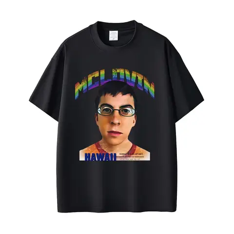 Funny McLovin Mugshot Graphic T-shirts Men Women Clothing Casual Vintage Oversized T-shirt Men's Cotton Short Sleeve T Shirts