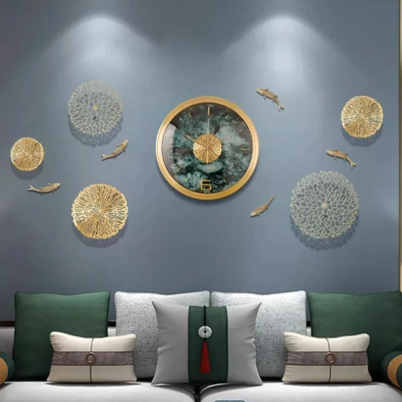 Round Digital Silent Aesthetic Quartz Peacock Creative Fashion Wall Clocks Modern Interior Relogio De Parede Home Decoration