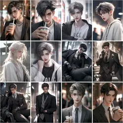 CHENISTORY Pictures By Number Anime Man Kits For Adults Handpainted Diy Paint By Number Handsome Boy Drawing On Canvas Decor