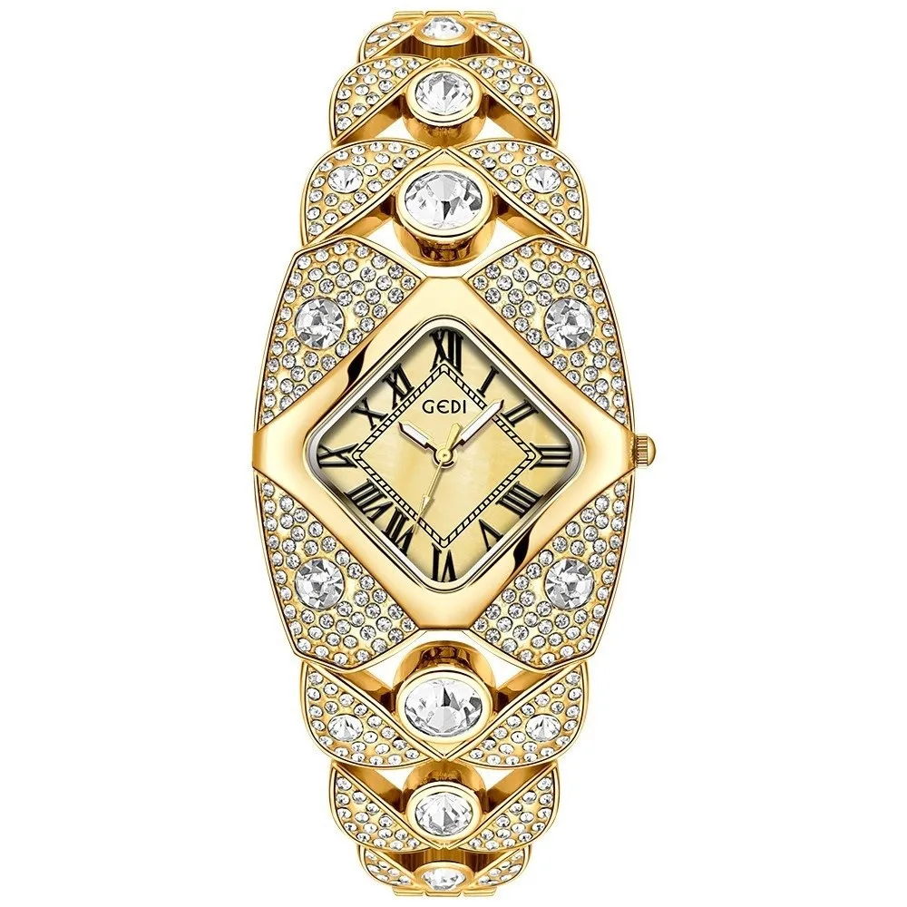 

New Diamond Inlaid Bracelet Watch Waterproof Jewelry Women Watch Light Luxury Fashion Quartz Wristwatch Ladies