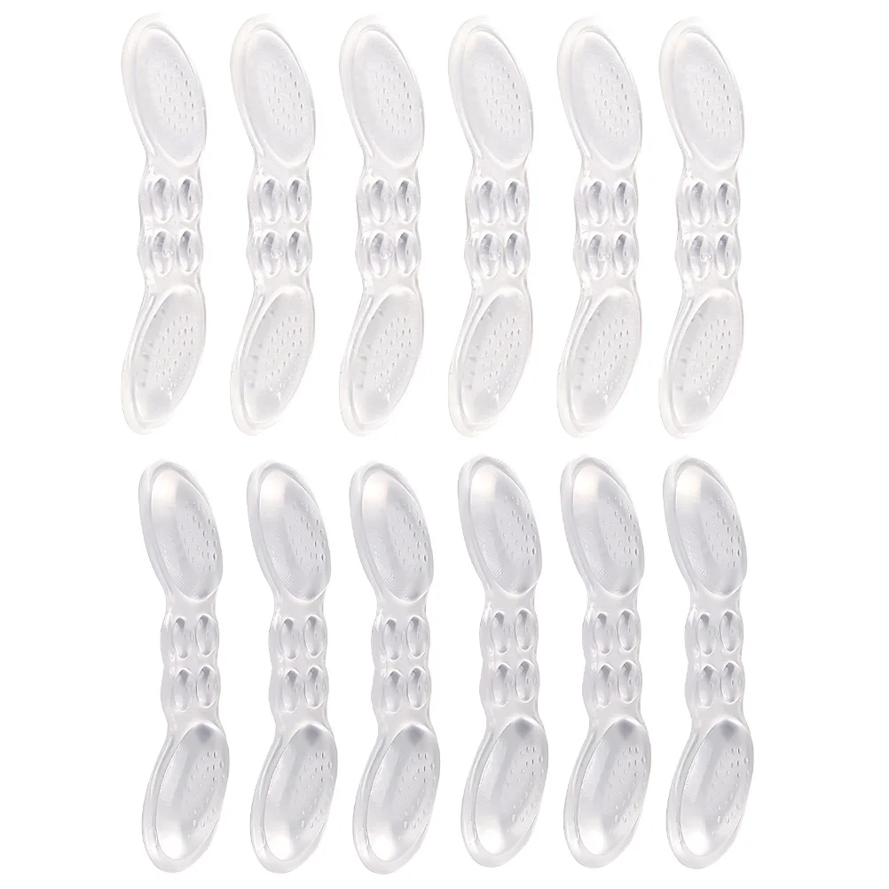 

6Pairs Anti Slip Heel Pads Transparent Shoe Cushions High Heels Flats Work Shoes Pain Relief Protective Shoe Heel Pads