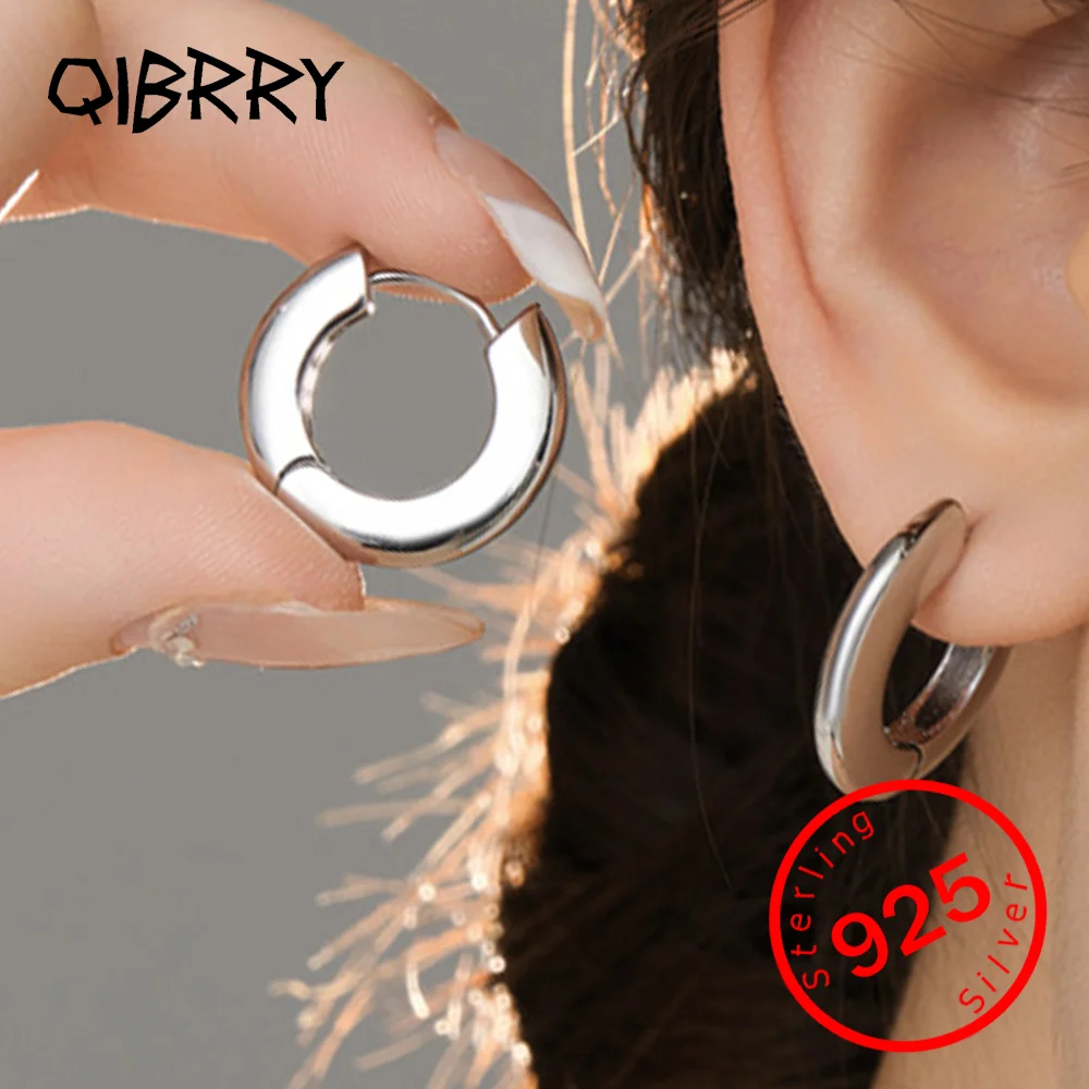 

Korean Stamp 925 Sterling silver earring smooth circle Hoop Earrings For Women 2025 Wedding Party Jewelry Gift Female Pendientes