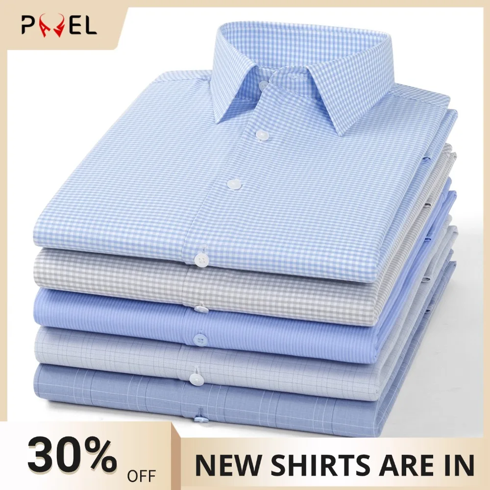 

Мужские рубашки в клетку в полоску с длинными рукавами из модала и хлопка на пуговицах, без карманов, эластичная комфортная мягкая повседневная мужская одежда