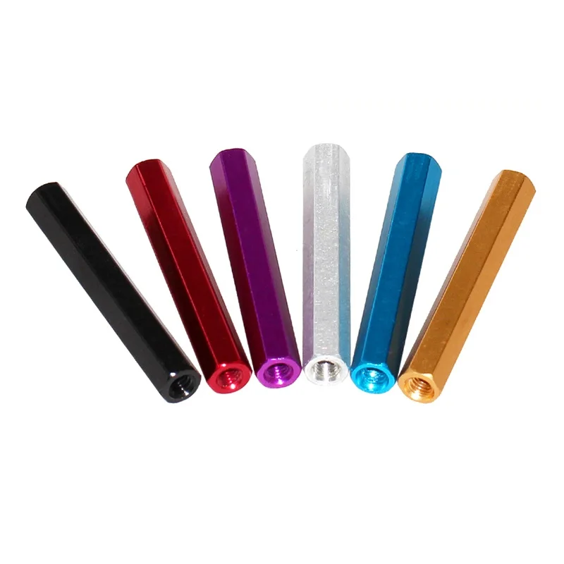 Weiyi Aluminiumlegierungs-Abstandshalter M3*6/8/10/12/15/18/20/21/22/23/25/30/35/37/40/45/50/55/60 Bunte Aluminium-Sechskant-Abstandsbolzen-Muttern – Detail 6